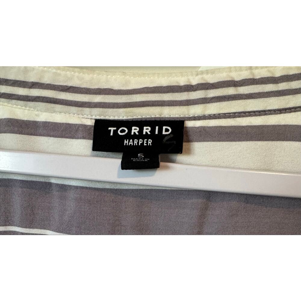 Torrid Sz 5 Plus Size Shirts Lot: 8 Blouses Plaid Floral Lightning Bolt Chiffon - Picture 12 of 16